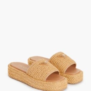 Mules à plateformes en raphia